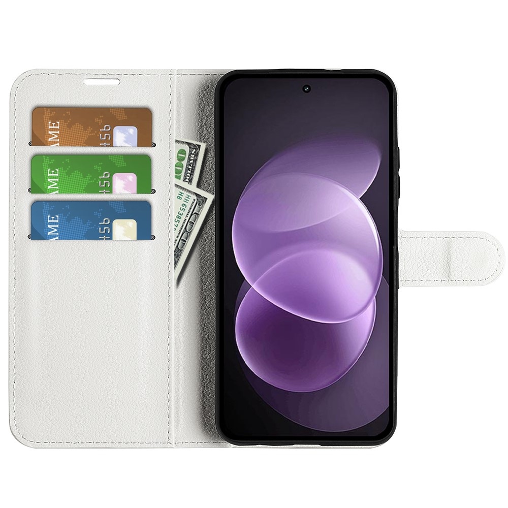 Litchi knížkové pouzdro na Xiaomi Redmi Note 17 Pro Max 5G - bílé