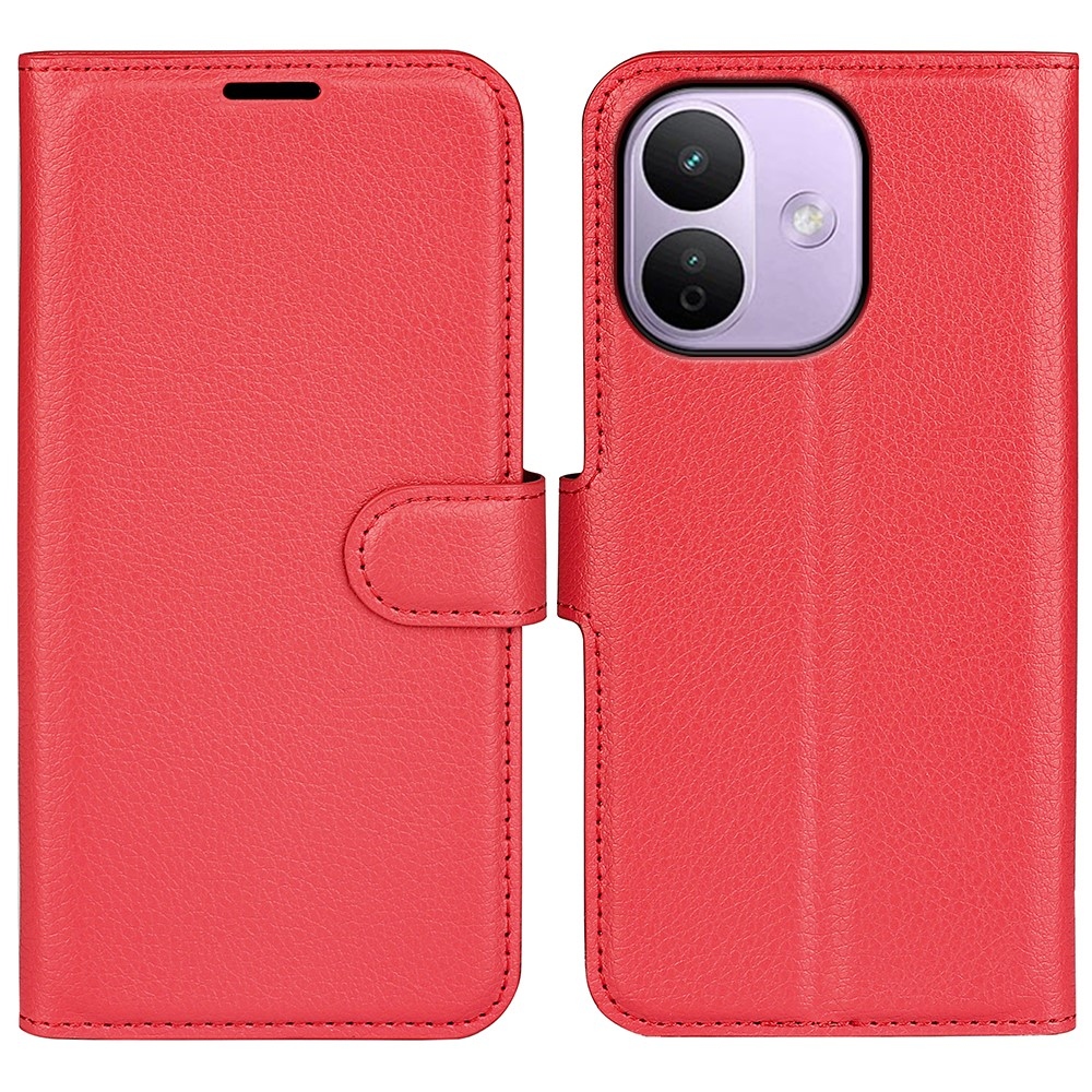 Litchi knížkové pouzdro na Xiaomi Redmi Note 17 Pro Max 5G - červené