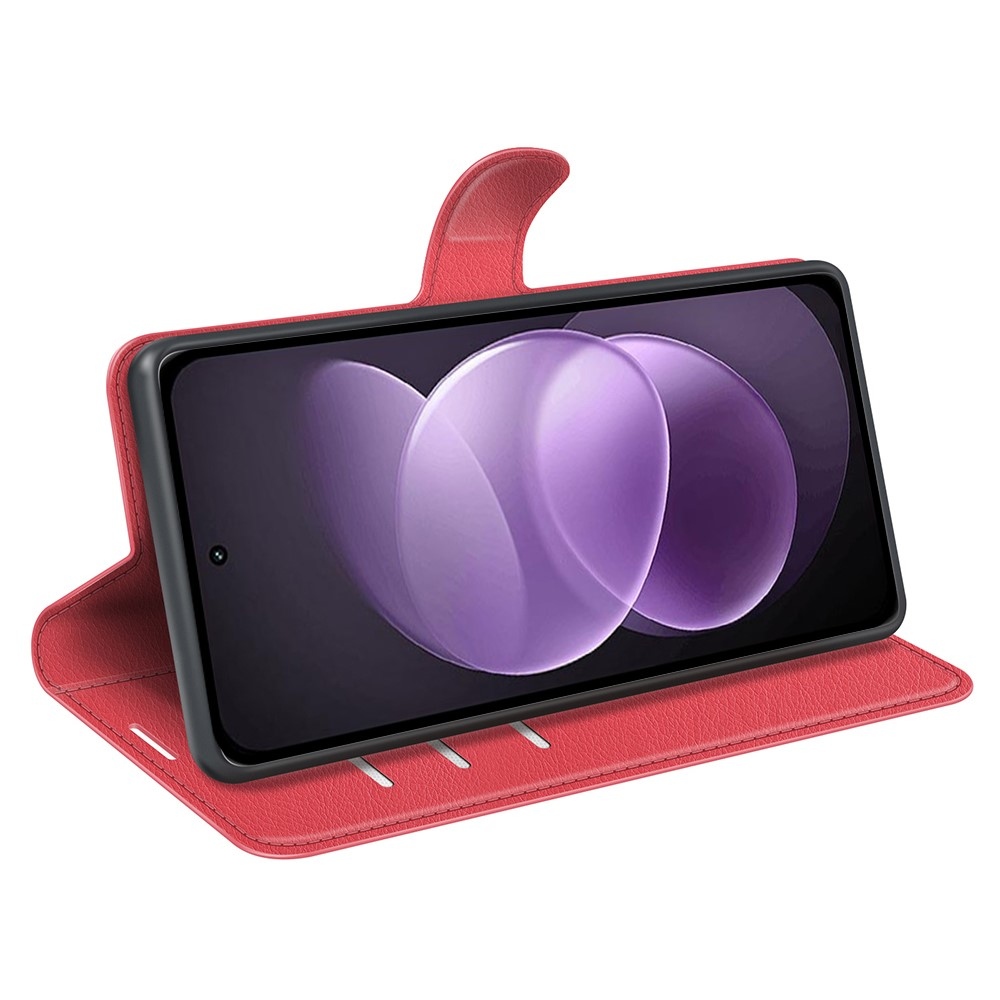 Litchi knížkové pouzdro na Xiaomi Redmi Note 17 Pro Max 5G - červené