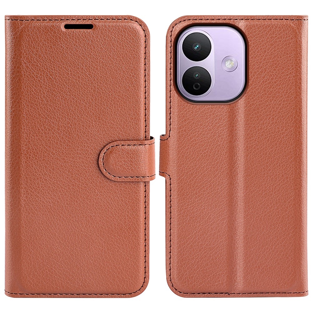 Litchi knížkové pouzdro na Xiaomi Redmi Note 17 Pro Max 5G - hnědé