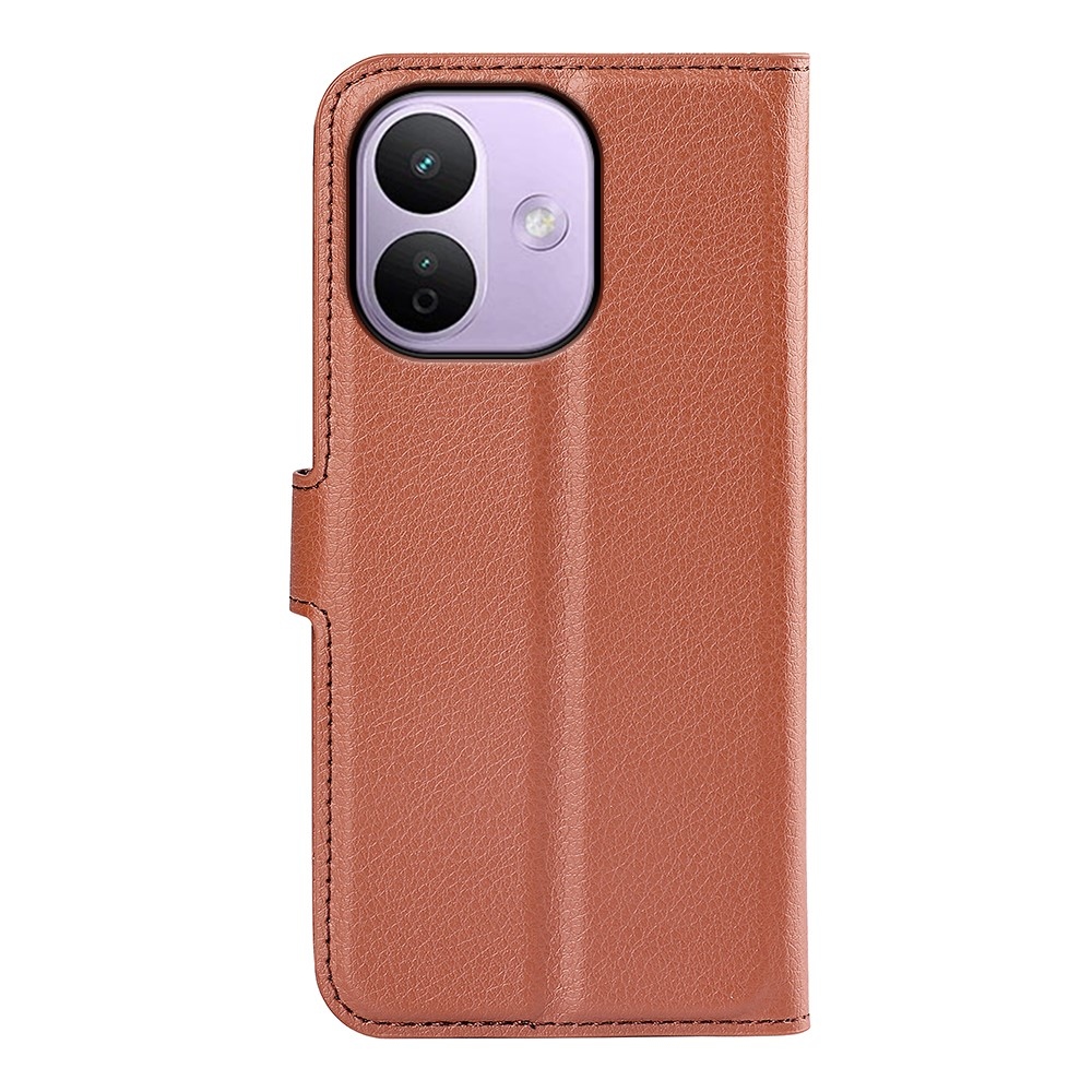 Litchi knížkové pouzdro na Xiaomi Redmi Note 17 Pro Max 5G - hnědé