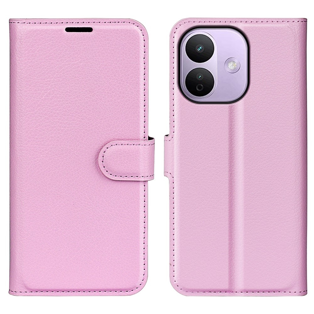 Litchi knížkové pouzdro na Xiaomi Redmi Note 17 Pro Max 5G - růžové