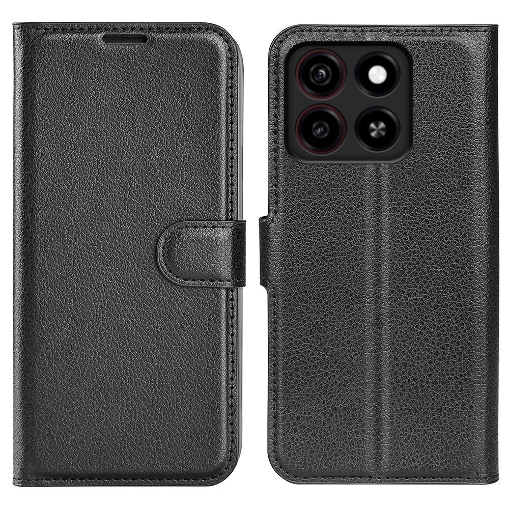 Litchi knížkové pouzdro na ZTE Blade A35 - černé