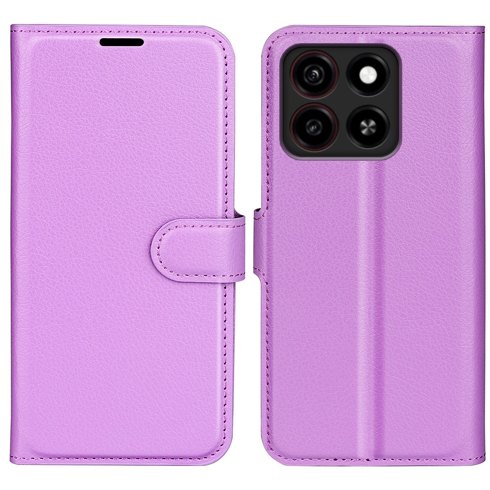 Litchi knížkové pouzdro na ZTE Blade A35 - fialové