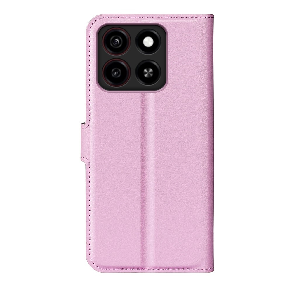 Litchi knížkové pouzdro na ZTE Blade A35 - růžové