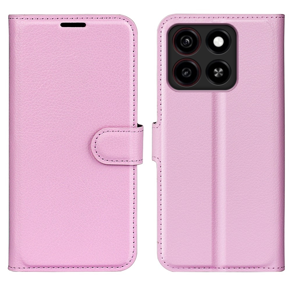 Litchi knížkové pouzdro na ZTE Blade A35 - růžové