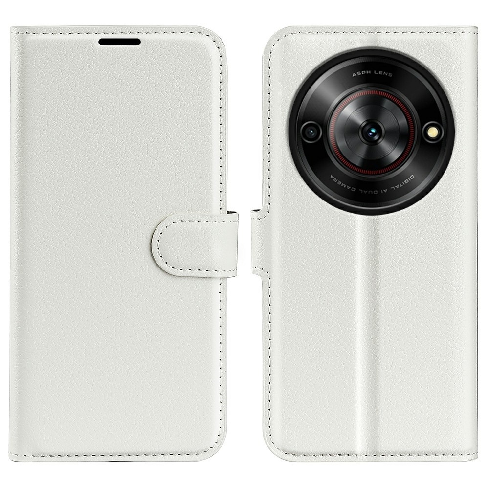 Litchi knížkové pouzdro na ZTE Blade A75 5G - bílé