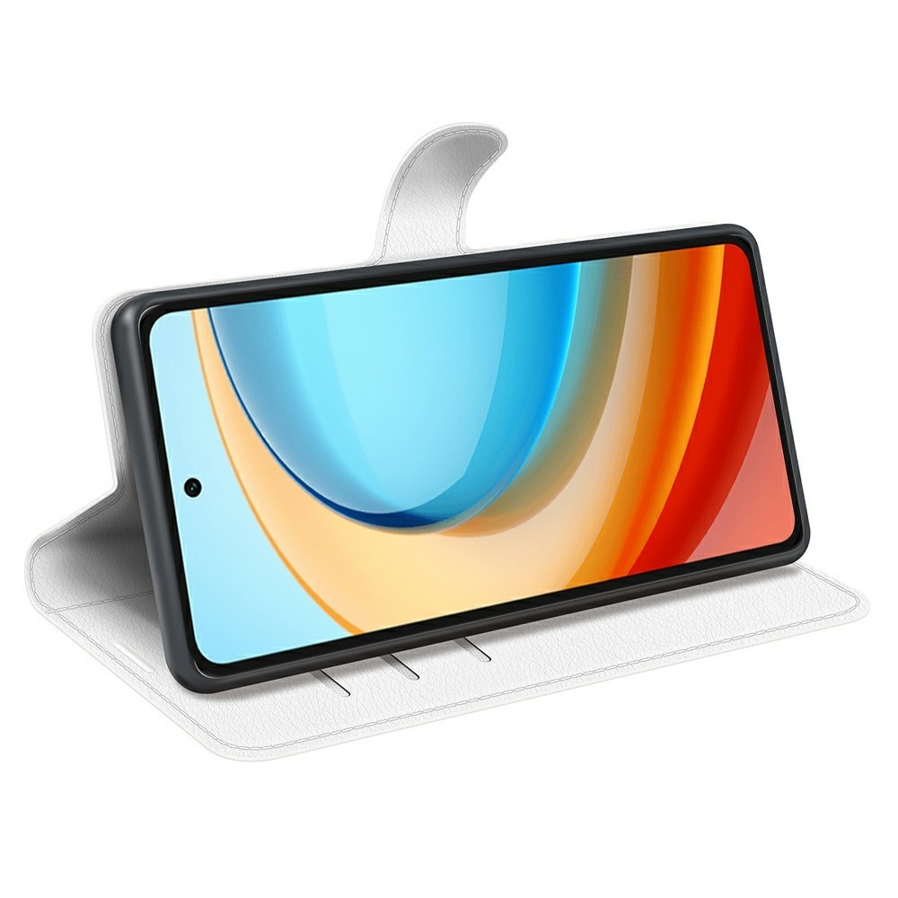 Litchi knížkové pouzdro na ZTE Blade A75 5G - bílé