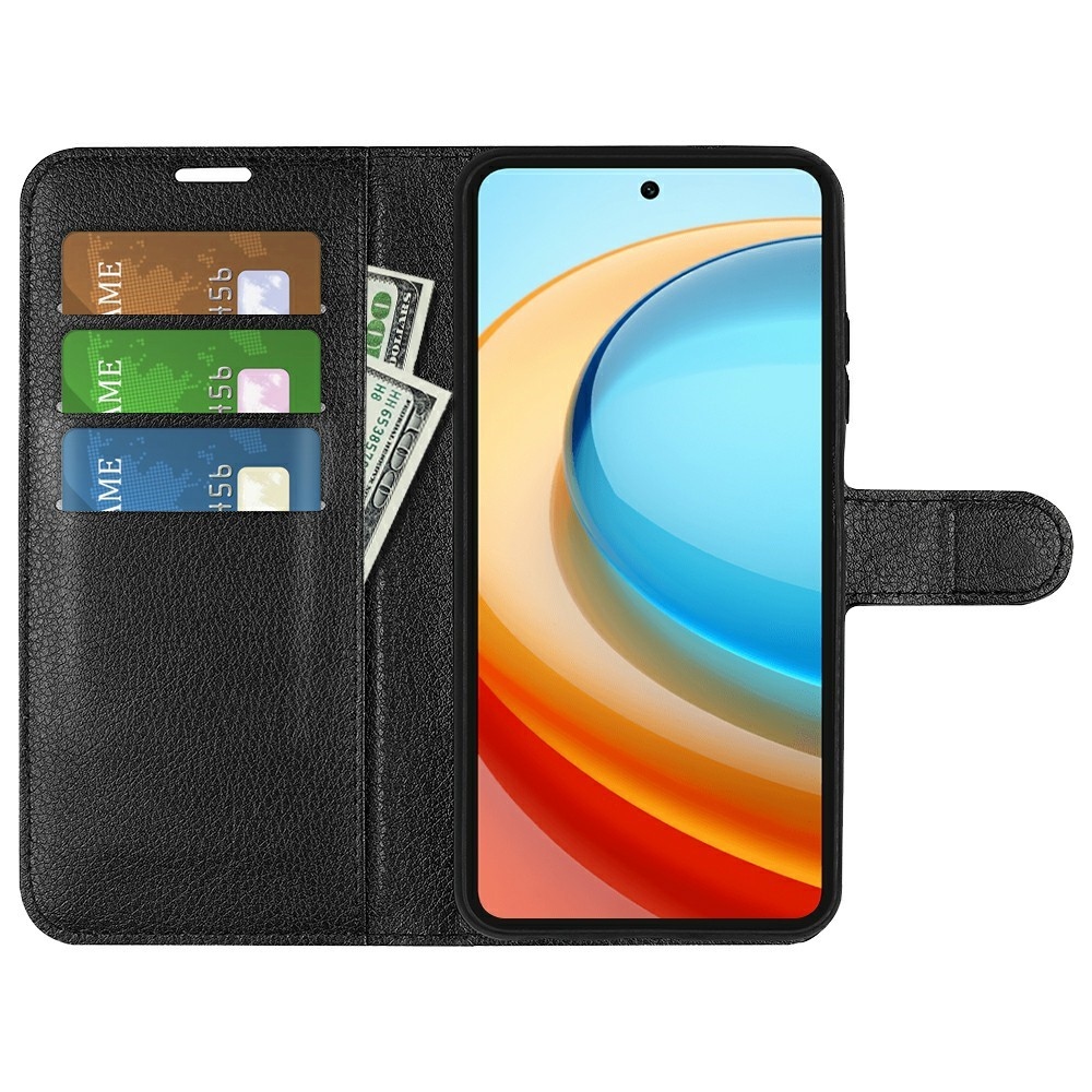 Litchi knížkové pouzdro na ZTE Blade A75 5G - černé