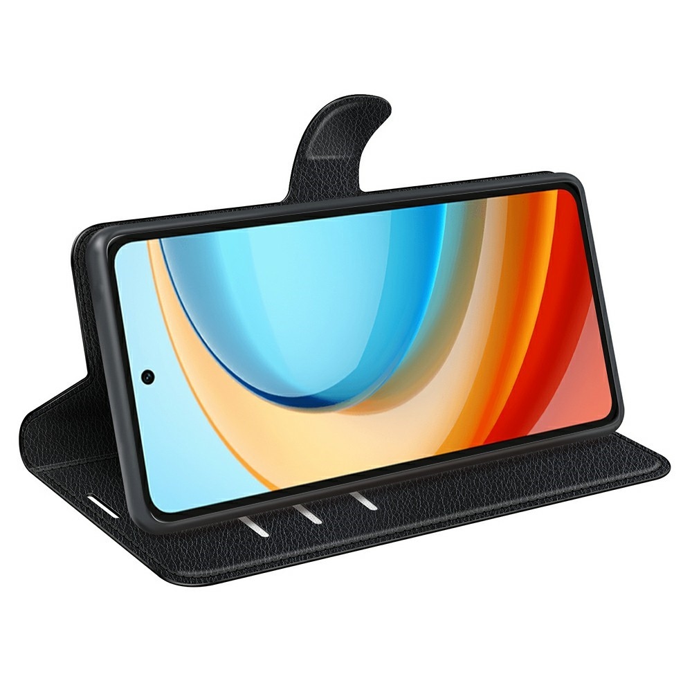 Litchi knížkové pouzdro na ZTE Blade A75 5G - černé