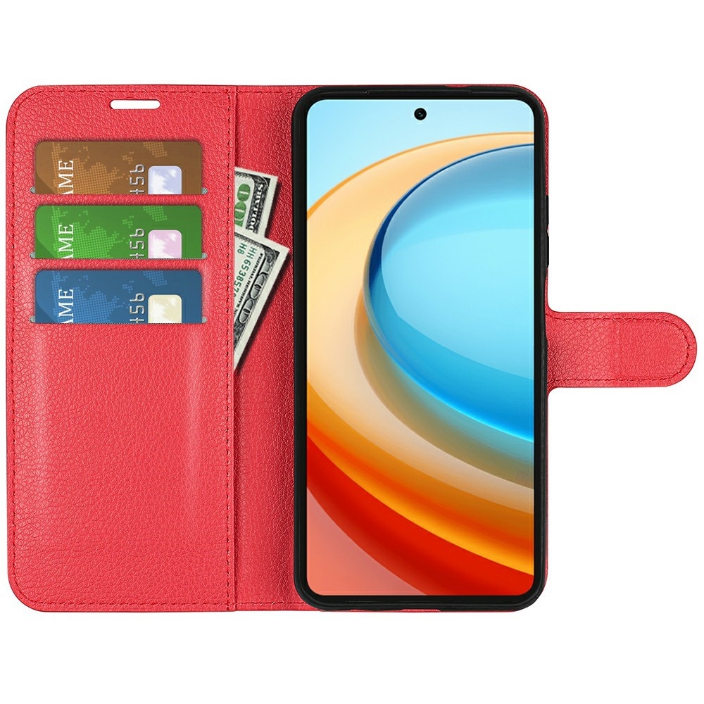 Litchi knížkové pouzdro na ZTE Blade A75 5G - červené