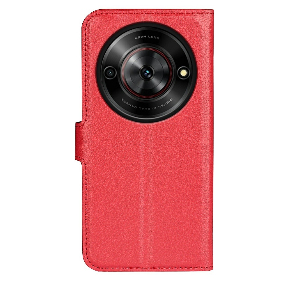 Litchi knížkové pouzdro na ZTE Blade A75 5G - červené