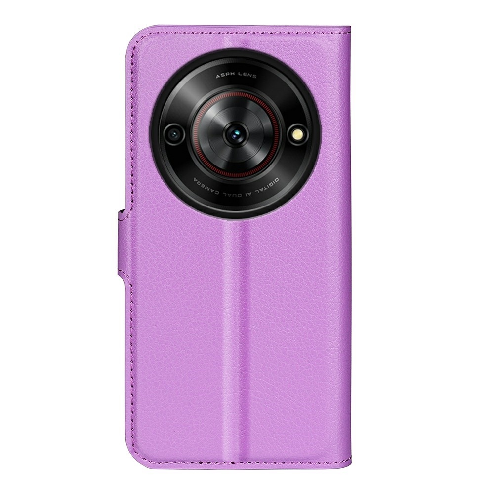 Litchi knížkové pouzdro na ZTE Blade A75 5G - fialové