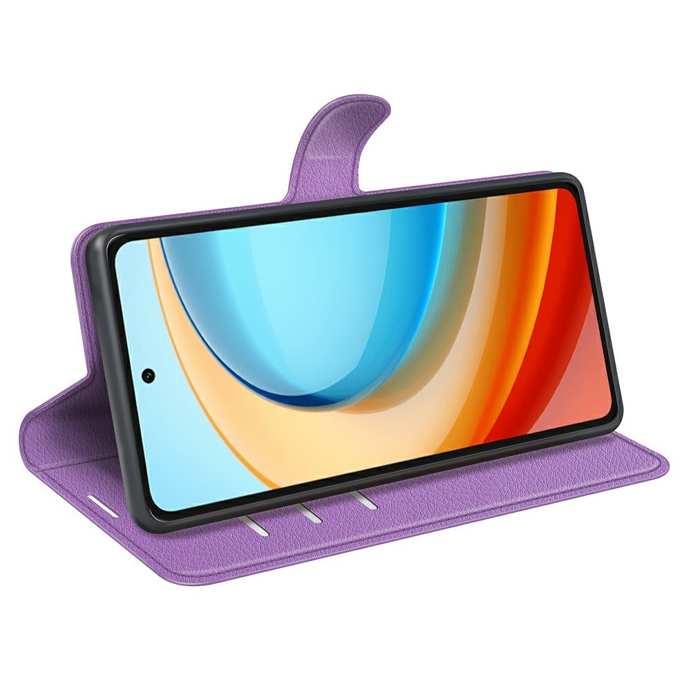 Litchi knížkové pouzdro na ZTE Blade A75 5G - fialové