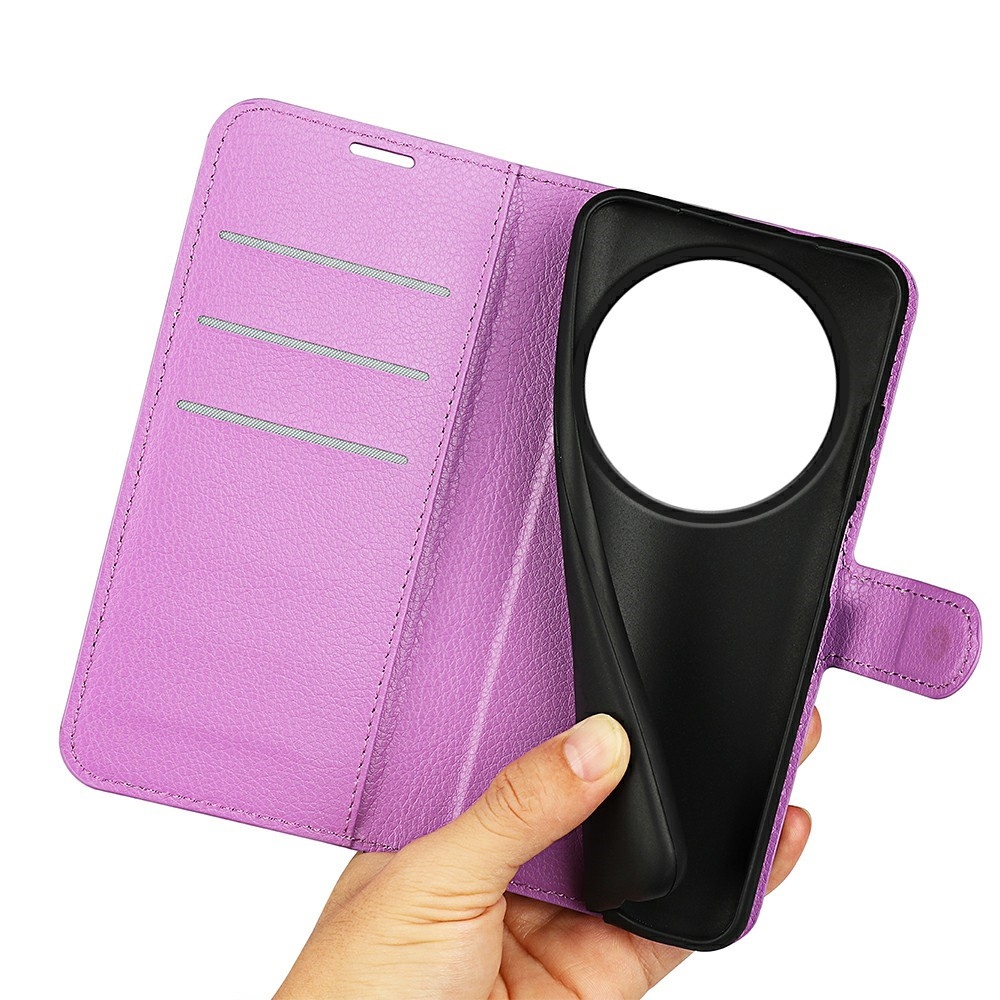 Litchi knížkové pouzdro na ZTE Blade A75 5G - fialové