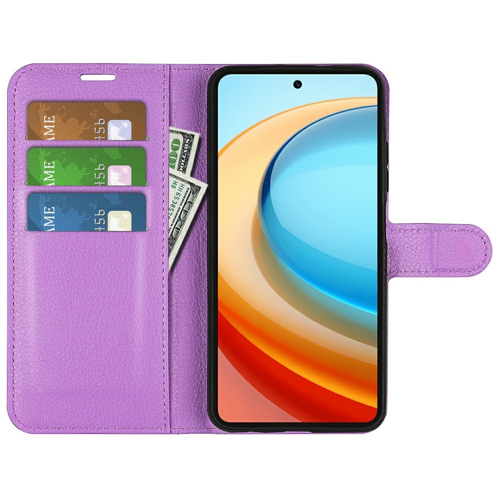 Litchi knížkové pouzdro na ZTE Blade A75 5G - fialové