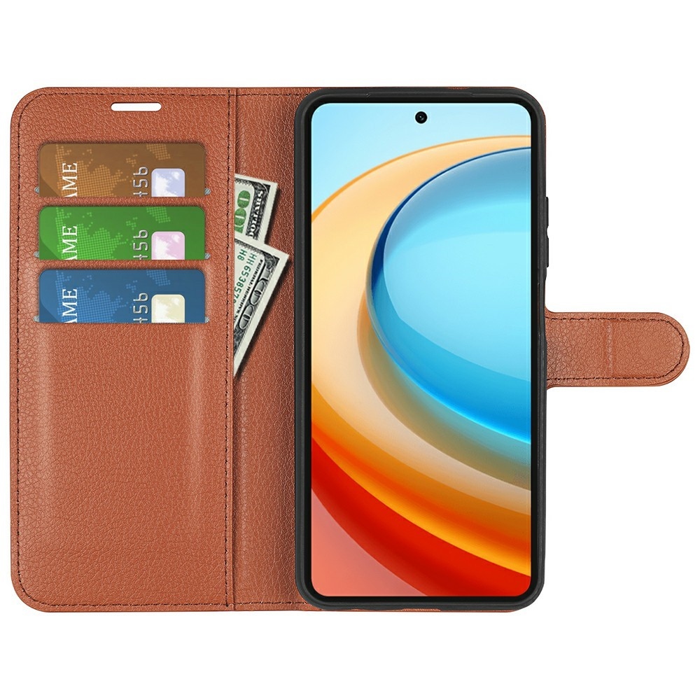 Litchi knížkové pouzdro na ZTE Blade A75 5G - hnědé