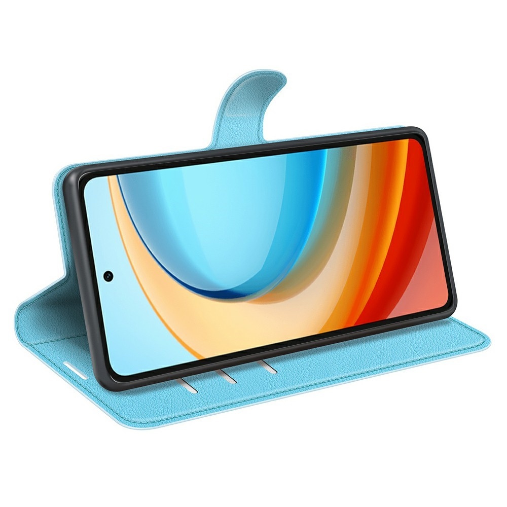 Litchi knížkové pouzdro na ZTE Blade A75 5G - modré