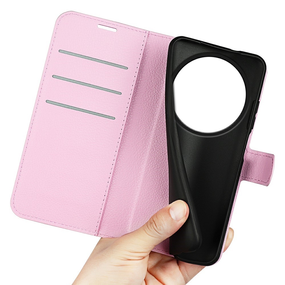 Litchi knížkové pouzdro na ZTE Blade A75 5G - růžové