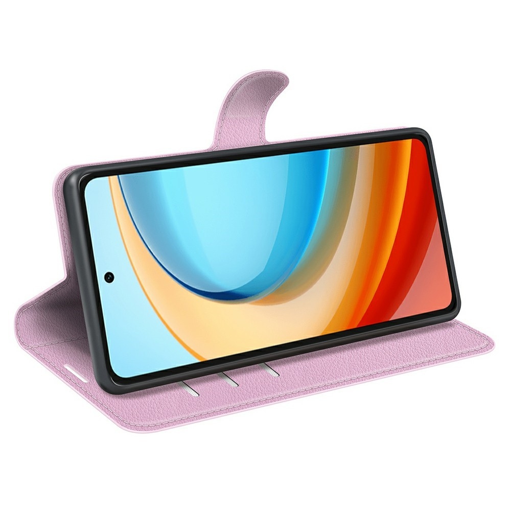 Litchi knížkové pouzdro na ZTE Blade A75 5G - růžové