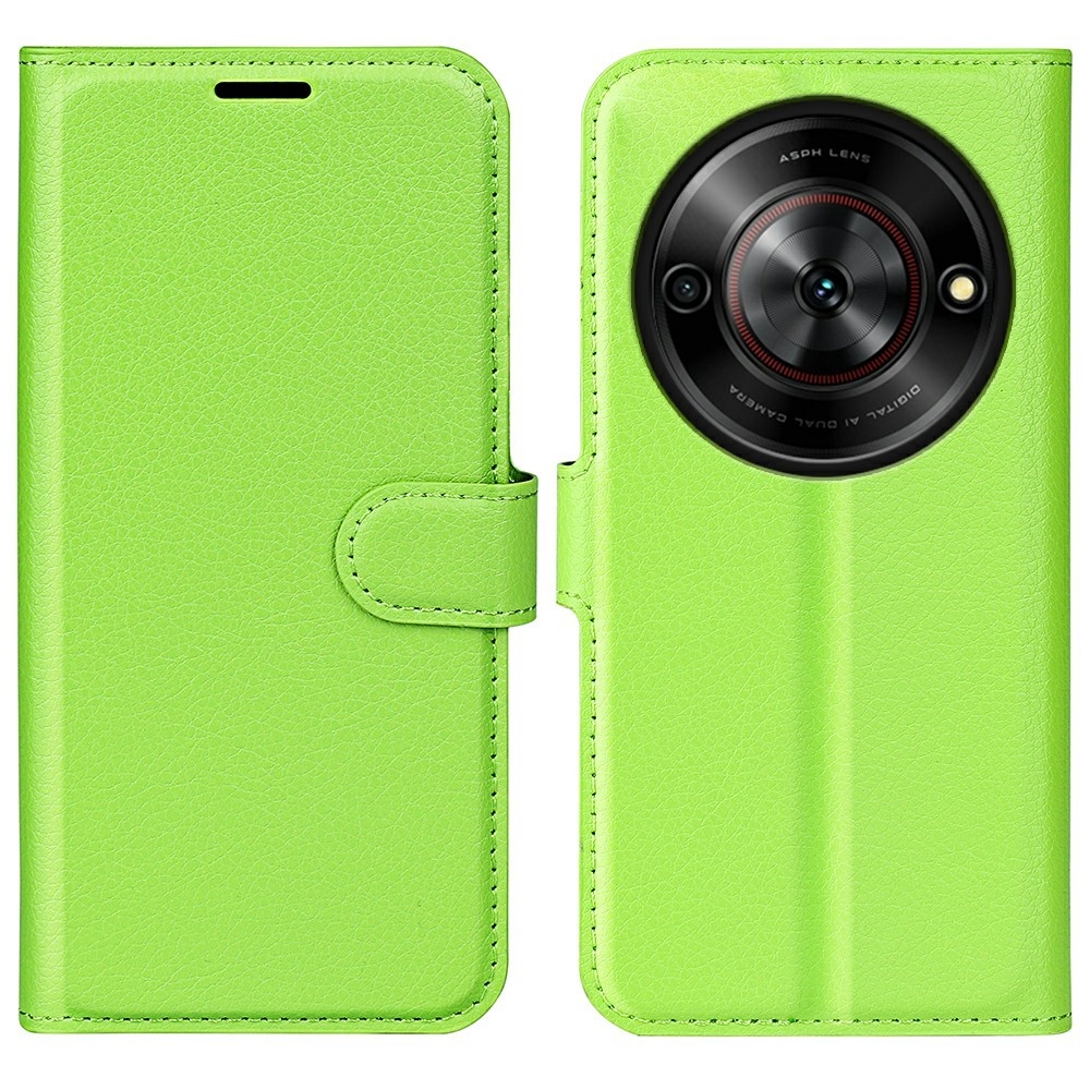 Litchi knížkové pouzdro na ZTE Blade A75 5G - zelené