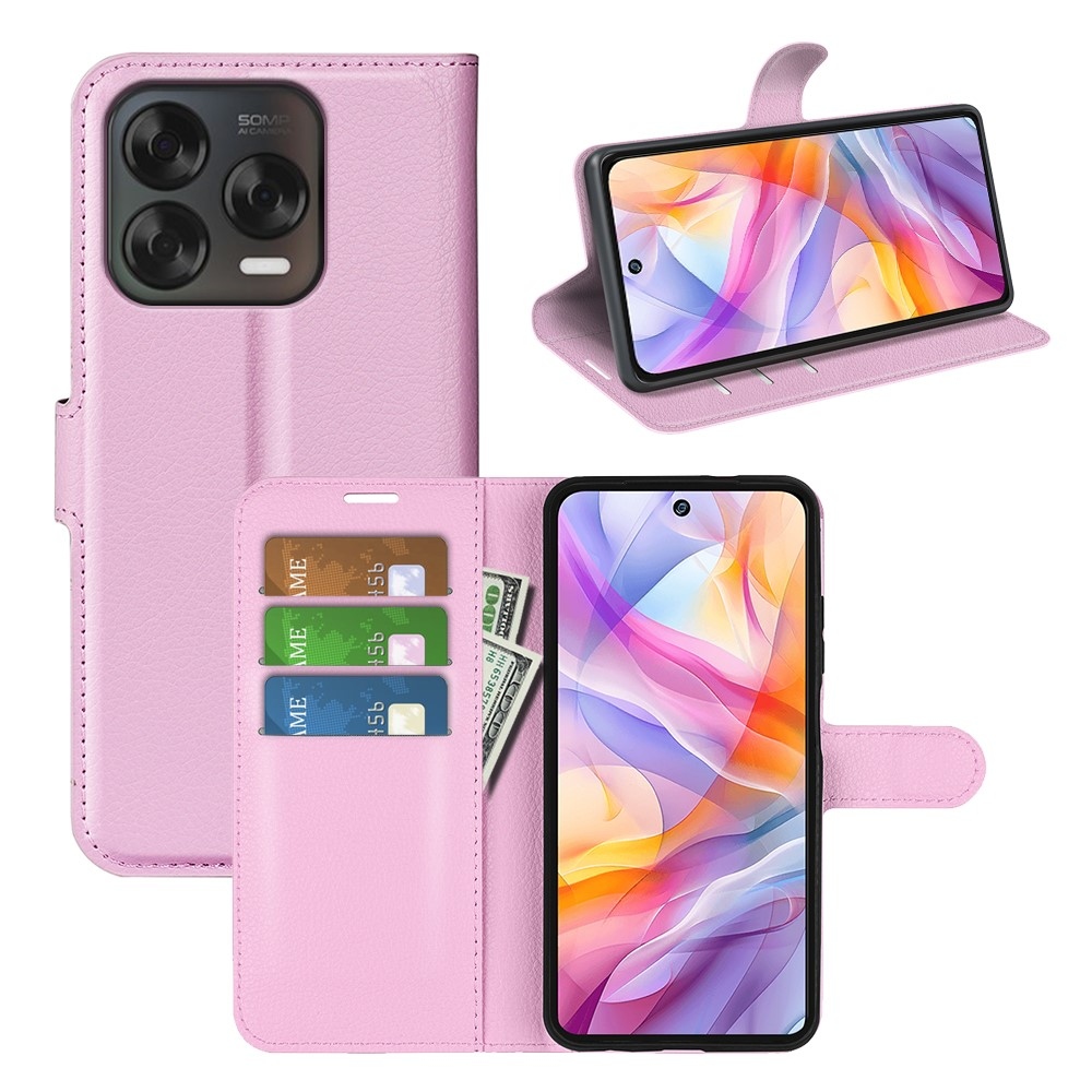 Litchi knížkové pouzdro na ZTE Blade V70 Vita - růžové
