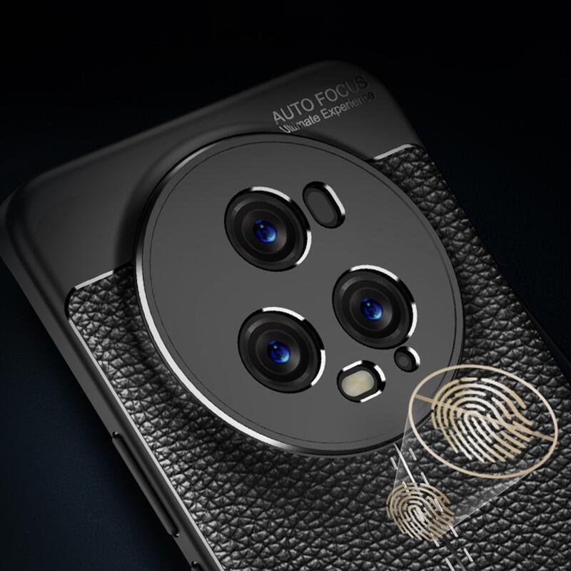 Litchi odolný gelový obal na Honor Magic 5 Pro 5G - černý