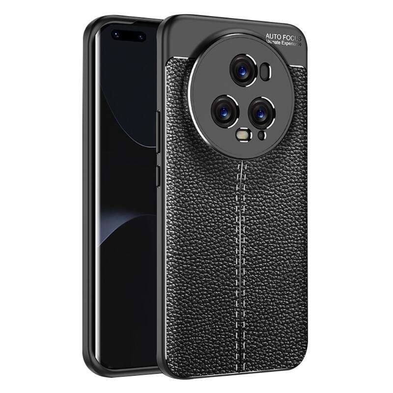 Litchi odolný gelový obal na Honor Magic 5 Pro 5G - černý