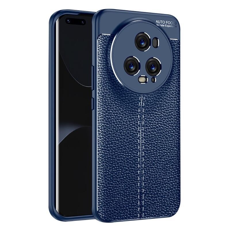 Litchi odolný gelový obal na Honor Magic 5 Pro 5G - modrý