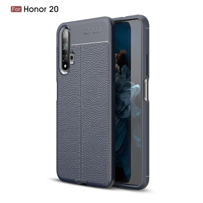 Litchi odolný gelový obal na mobil Honor 20 / Huawei Nova 5T - modrý