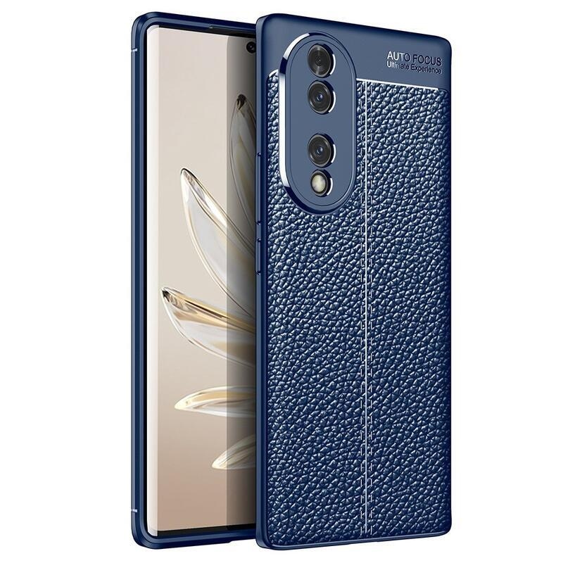 Litchi odolný gelový obal na mobil Honor 70 5G - modrý