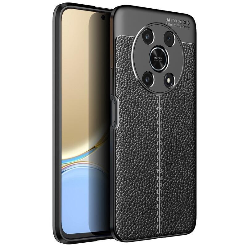 Litchi odolný gelový obal na mobil Honor Magic 4 Lite 5G - černý