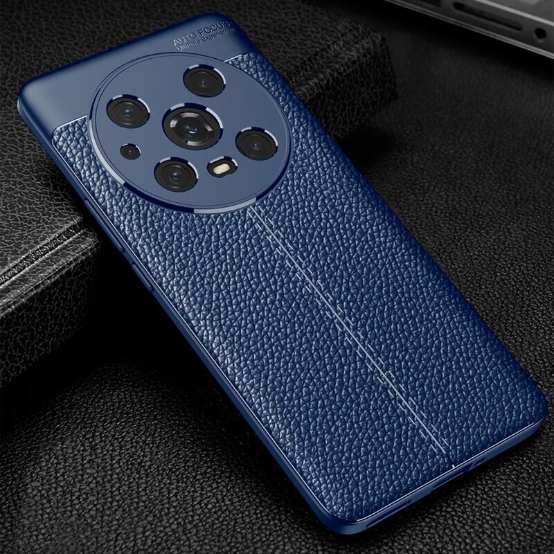 Litchi odolný gelový obal na mobil Honor Magic 4 Pro 5G - modrý