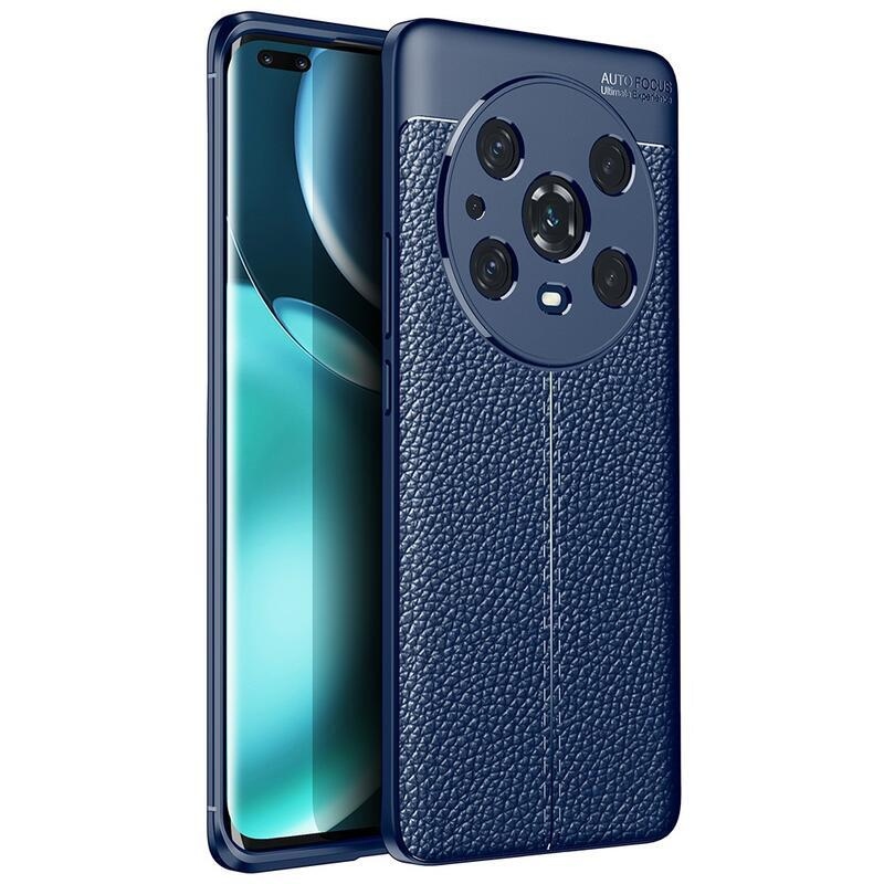 Litchi odolný gelový obal na mobil Honor Magic 4 Pro 5G - modrý