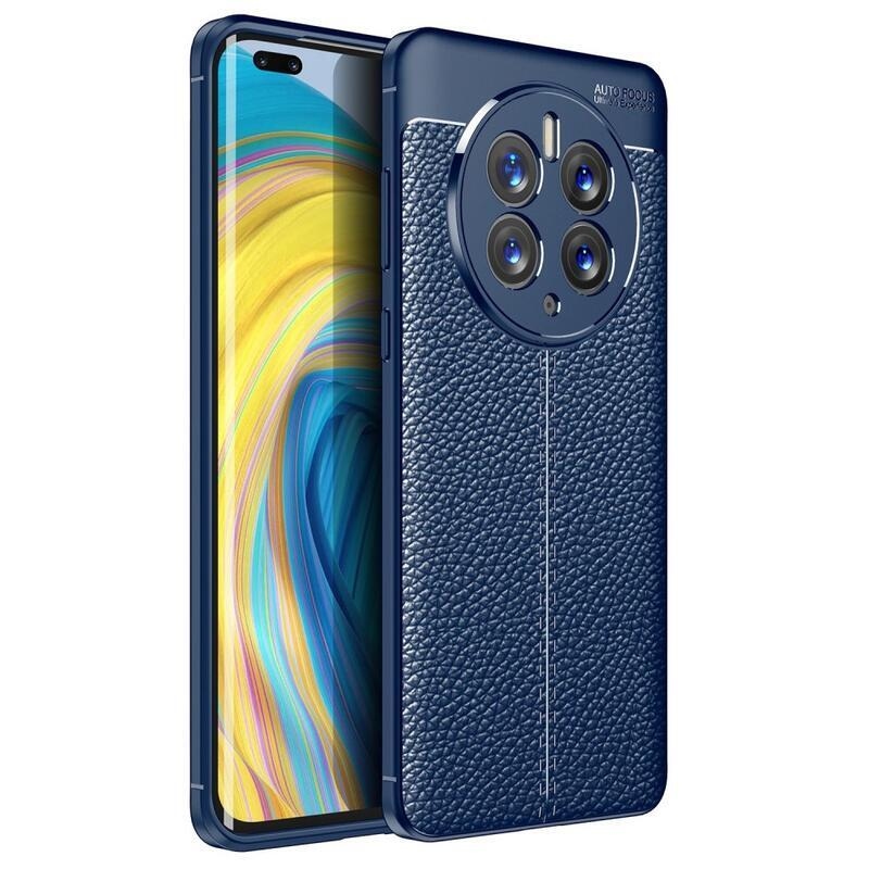 Litchi odolný gelový obal na mobil Huawei Mate 50 Pro - modrý