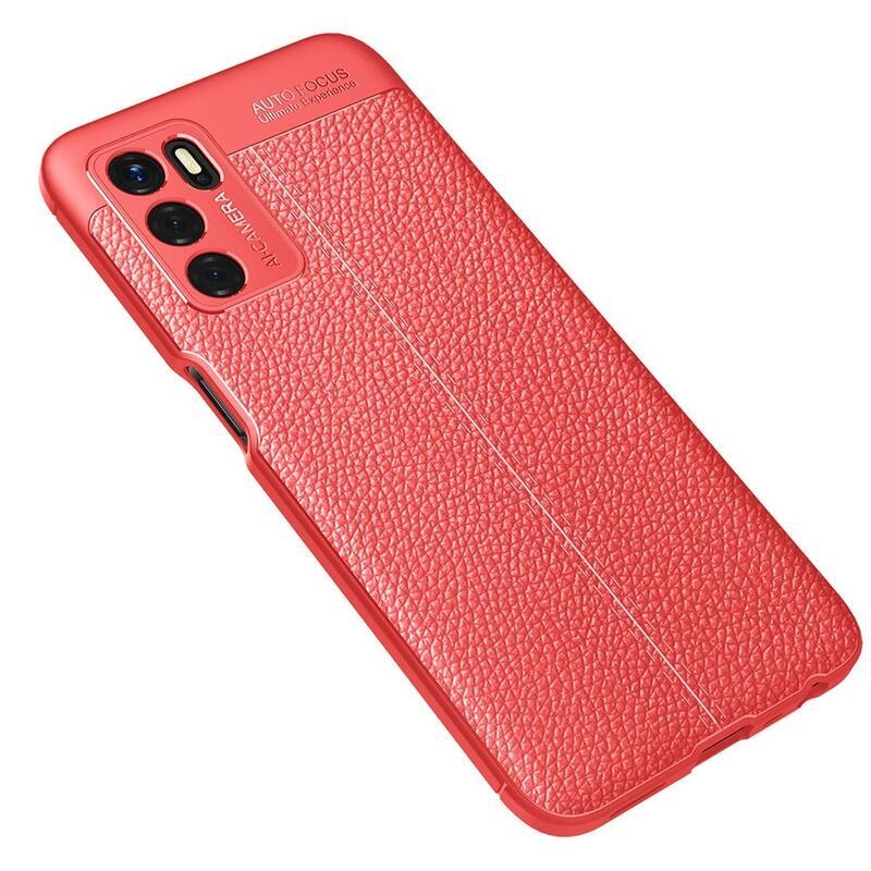 Litchi odolný gelový obal na mobil Oppo A16s/A54s - červený