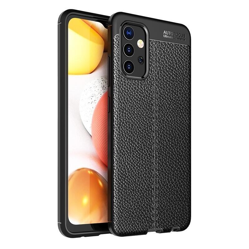 Litchi odolný gelový obal na mobil Samsung Galaxy A32 4G - černý