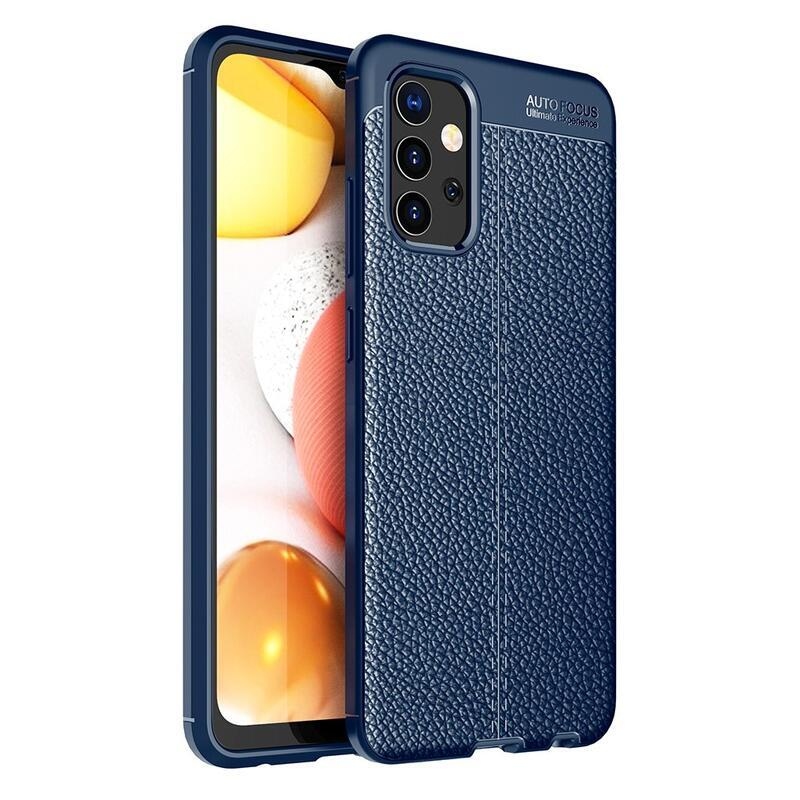 Litchi odolný gelový obal na mobil Samsung Galaxy A32 4G - modrý