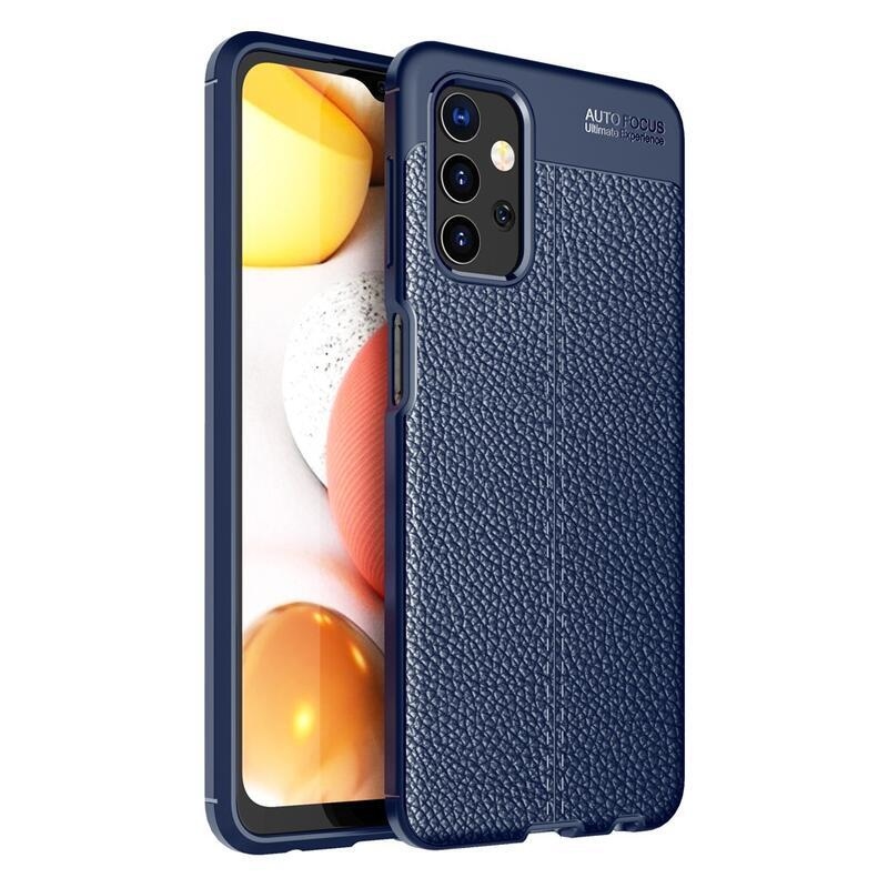 Litchi odolný gelový obal na mobil Samsung Galaxy A32 5G - modrý