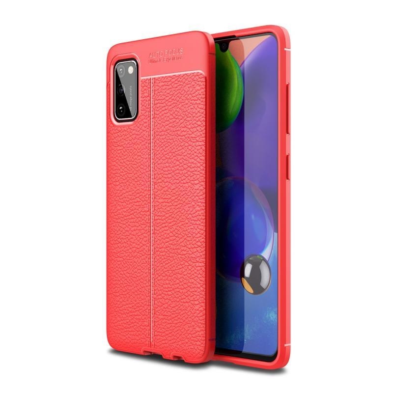 Litchi odolný gelový obal na mobil Samsung Galaxy A41 - červený