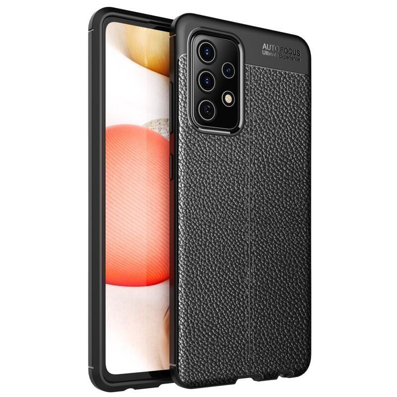 Litchi odolný gelový obal na mobil Samsung Galaxy A52 5G/4G/A52s 5G - černý