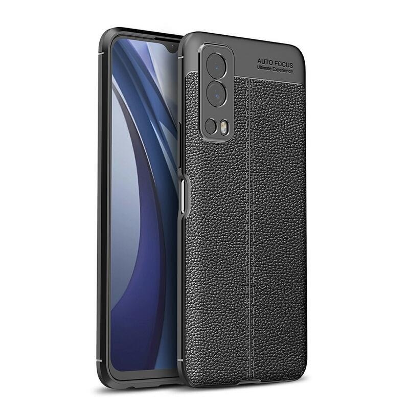 Litchi odolný gelový obal na mobil Vivo Y72 5G/Y52 5G - černý