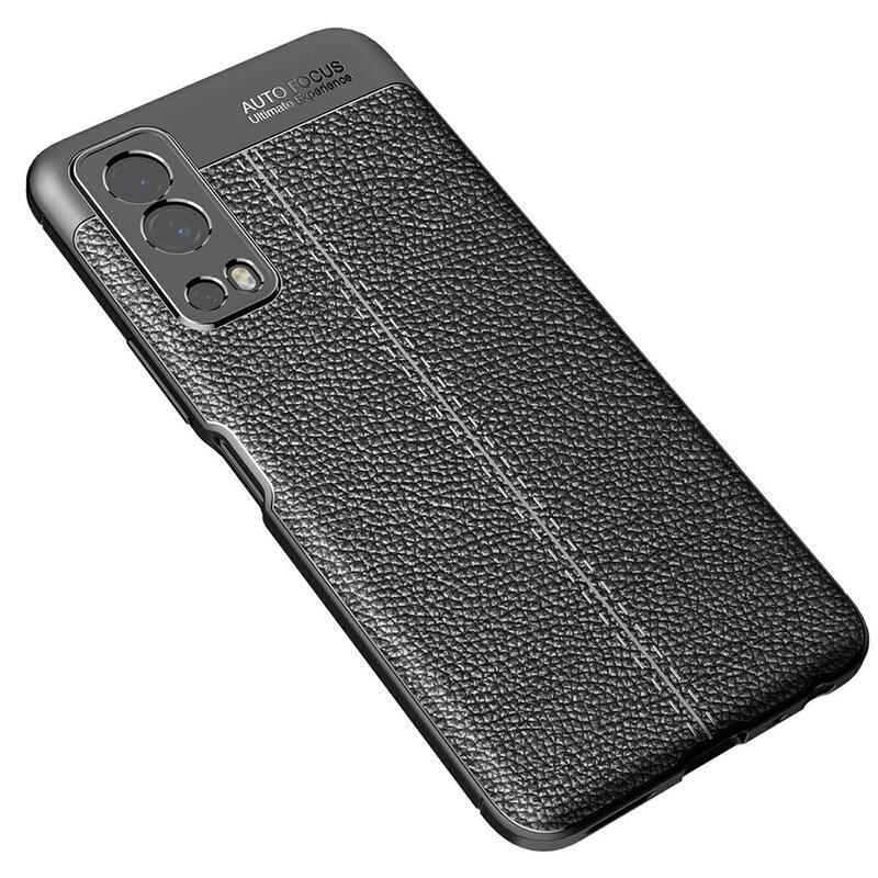 Litchi odolný gelový obal na mobil Vivo Y72 5G/Y52 5G - černý