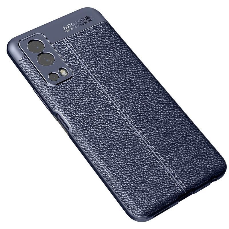Litchi odolný gelový obal na mobil Vivo Y72 5G/Y52 5G - modrý