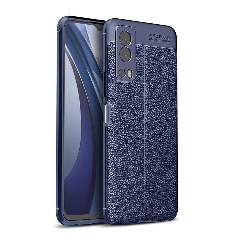 Litchi odolný gelový obal na mobil Vivo Y72 5G/Y52 5G - modrý