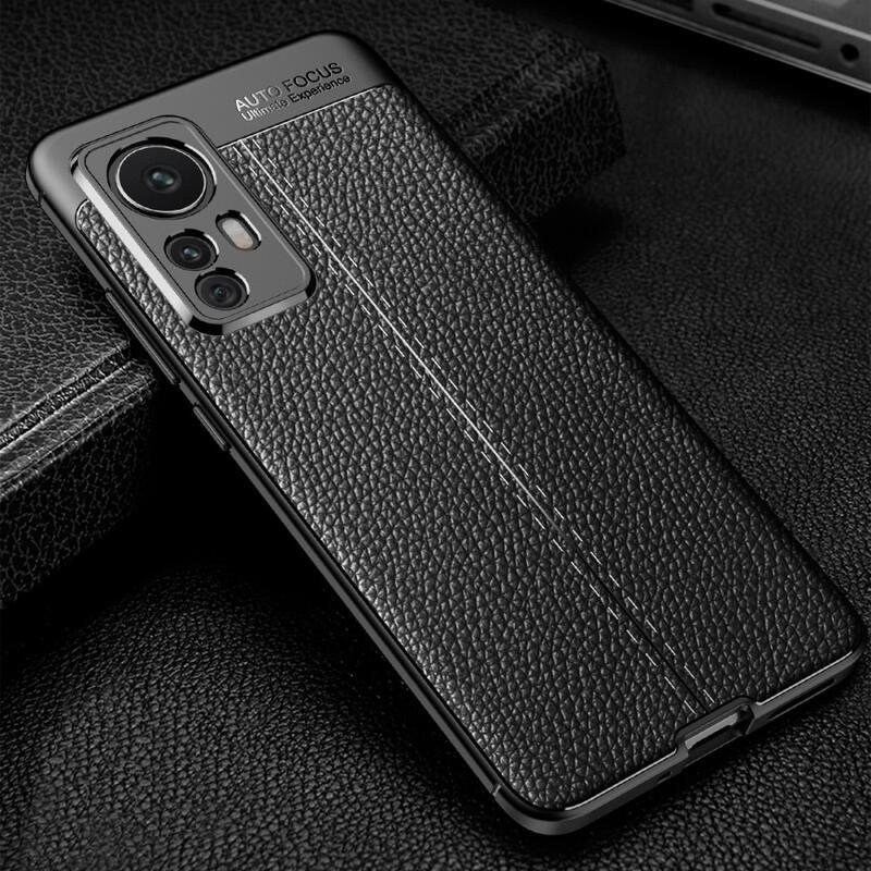 Litchi odolný gelový obal na mobil Xiaomi 12/12X - černý