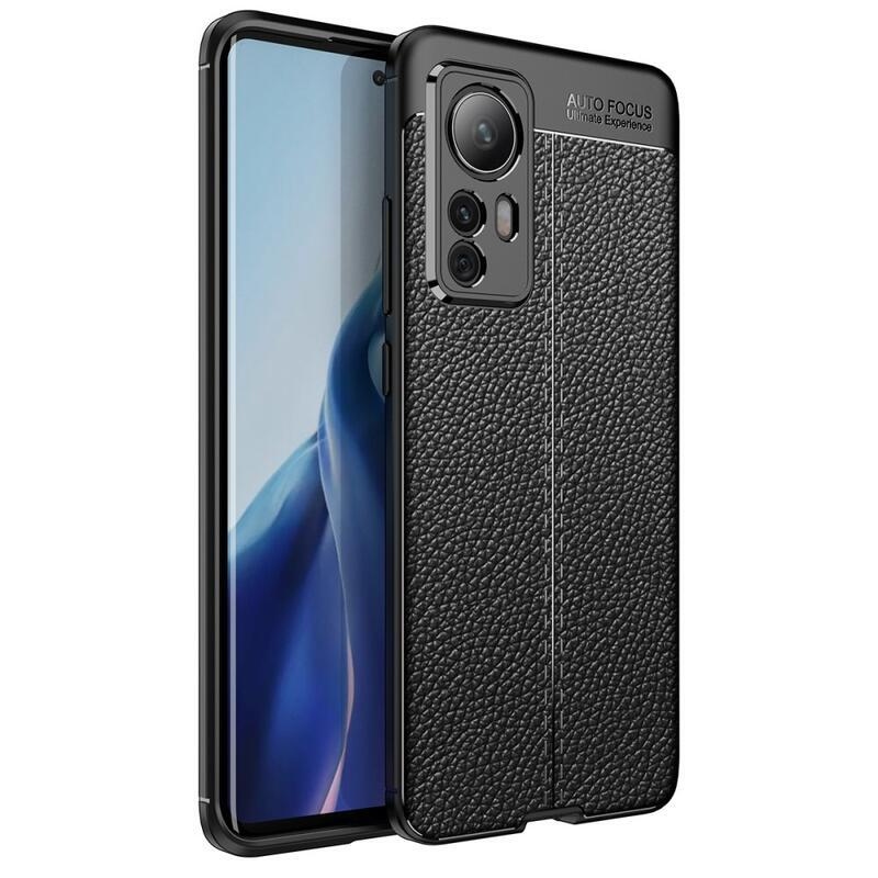 Litchi odolný gelový obal na mobil Xiaomi 12/12X - černý