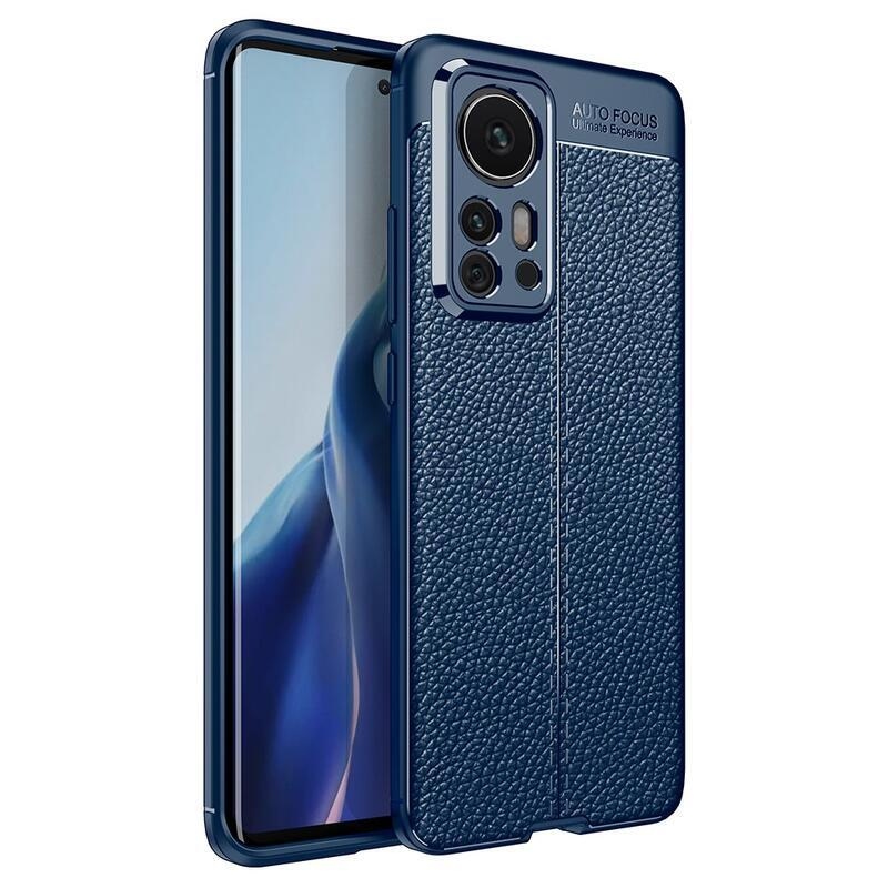 Litchi odolný gelový obal na mobil Xiaomi 12 Pro - modrý