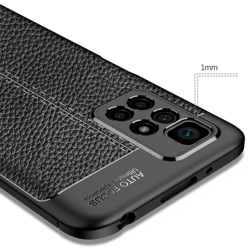 Litchi odolný gelový obal na mobil Xiaomi Redmi 10/Redmi 10 (2022) - černý
