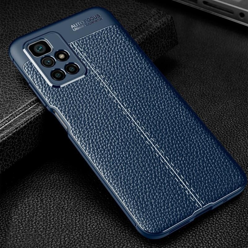 Litchi odolný gelový obal na mobil Xiaomi Redmi 10/Redmi 10 (2022) - modrý